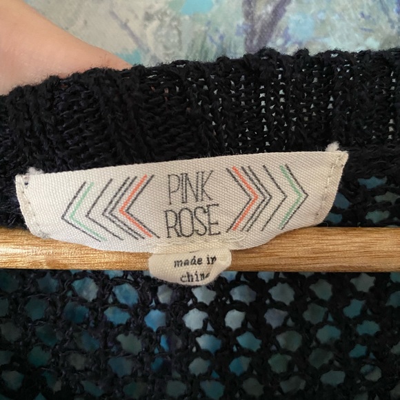 Pink Rose Open Knit Sweater - Picture 2 of 4